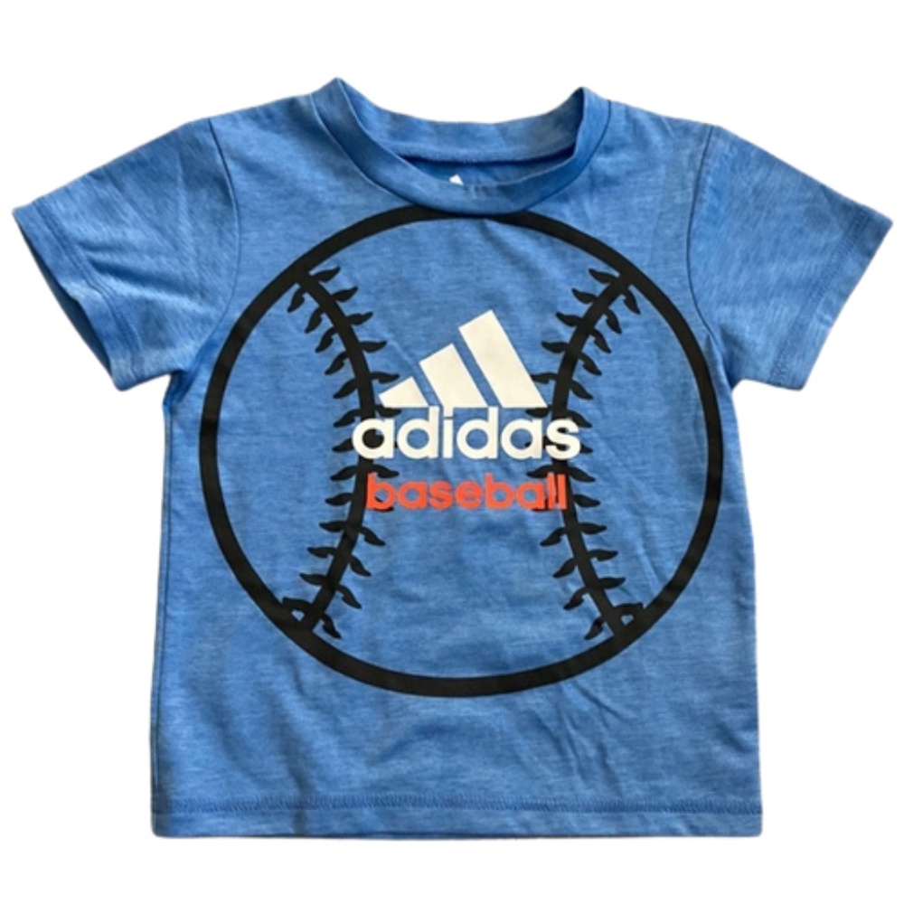 ADIDAS short sleeve blue t shirt baseball crewneck